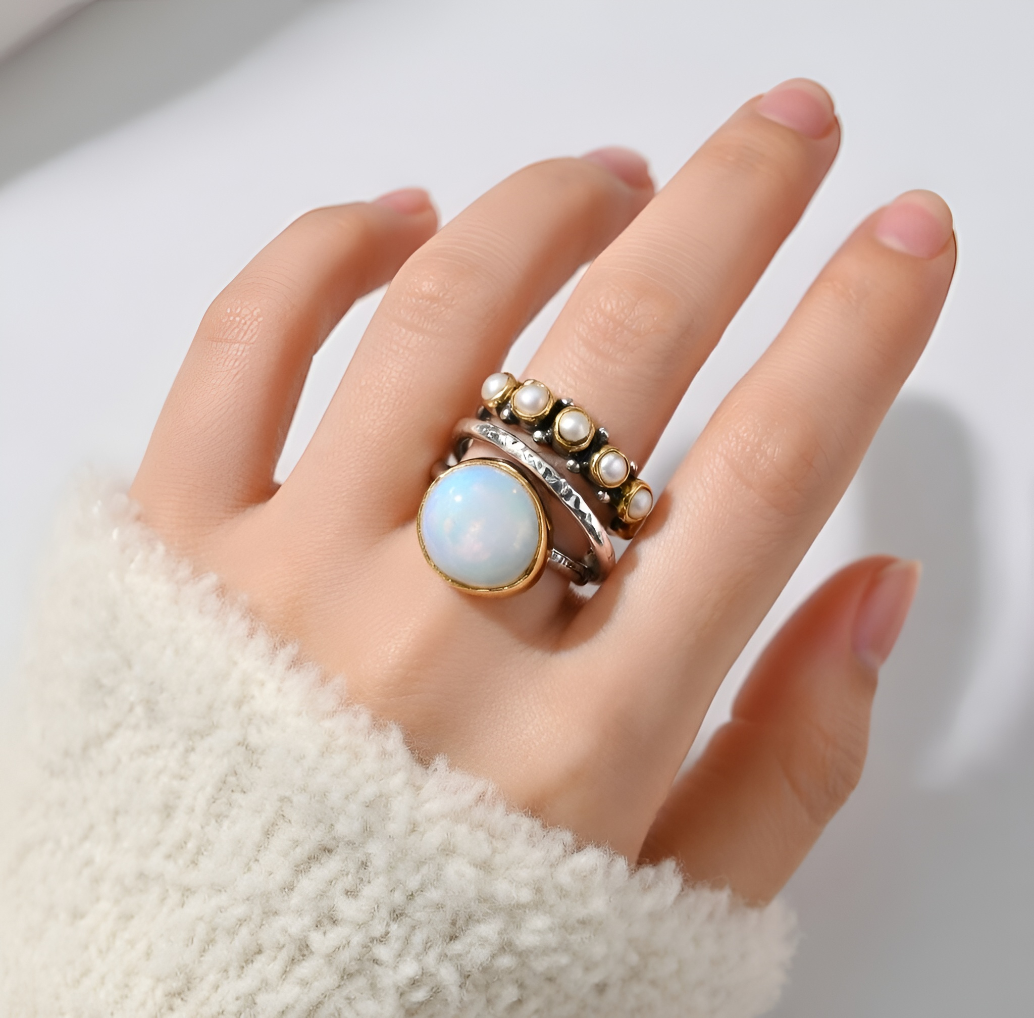 Bella - Bague perle et zircone