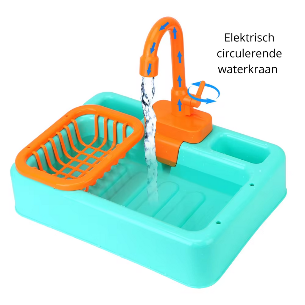 Mini Chef Évier Set de Jeu – Avec Robinet Fonctionnel et Légumes en Jouet