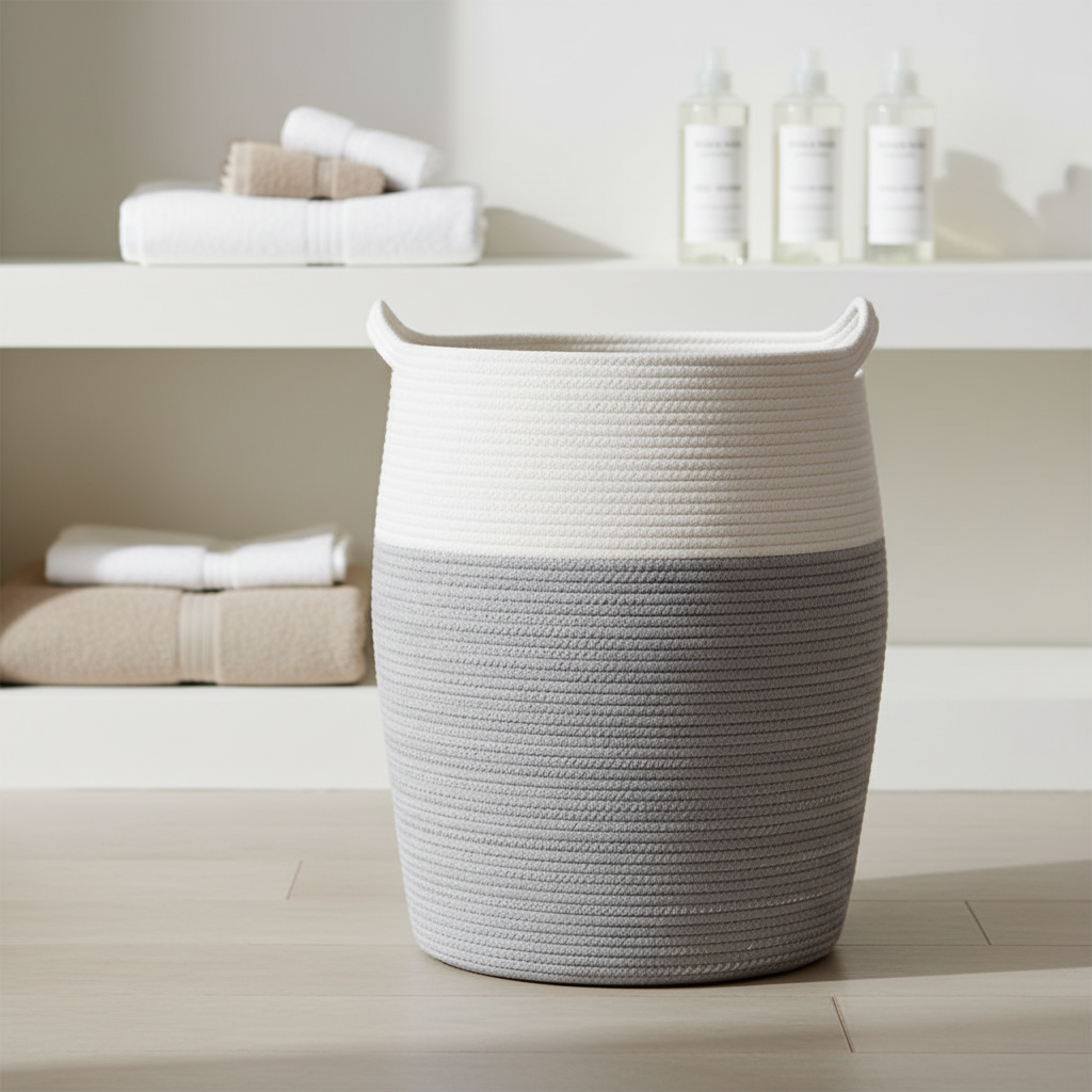 Grand panier tressé pour le linge - WeaveNest