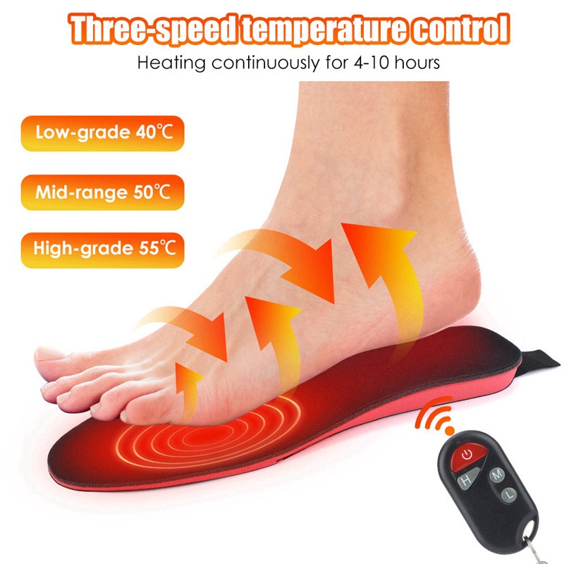 Semelles Chauffantes Unisexes avec Chaleur Sans Fil Rechargeable