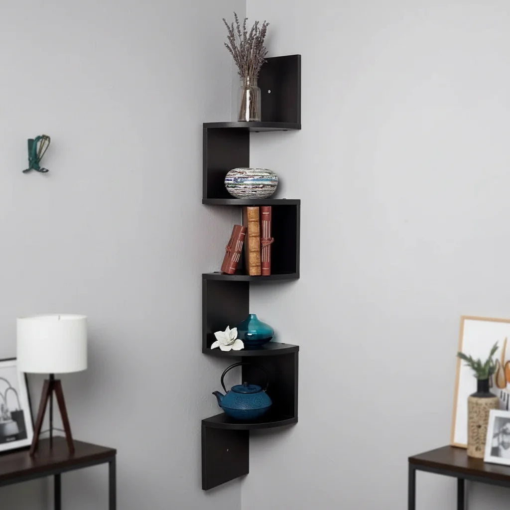URBICOR – Étagère d'angle murale – Rangement compact au style moderne