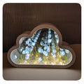 Lampe de table esthétique avec miroir et tulipes