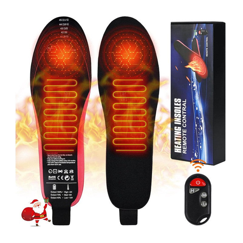 Semelles Chauffantes Unisexes avec Chaleur Sans Fil Rechargeable