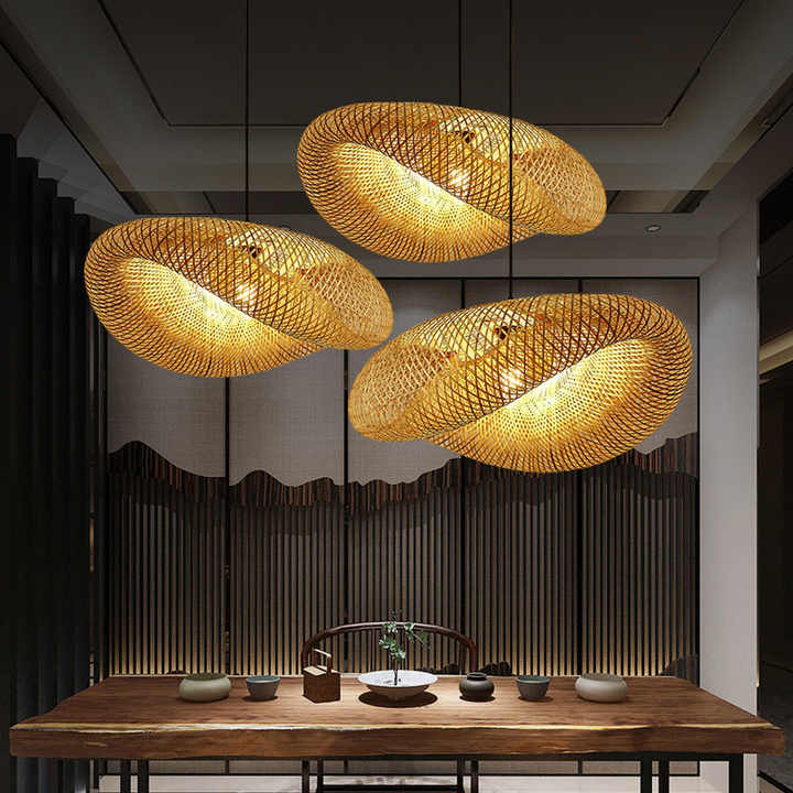 Lampe en Bambou Fait Main dans un Style Naturel