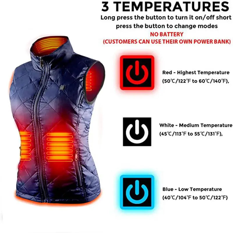 ThermaBelle Veste Chauffante pour Femmes | Veste Chauffée par USB avec Technologie Infrarouge | Régulation de la Chaleur & Légère | Idéale pour l'Automne & l'Hiver