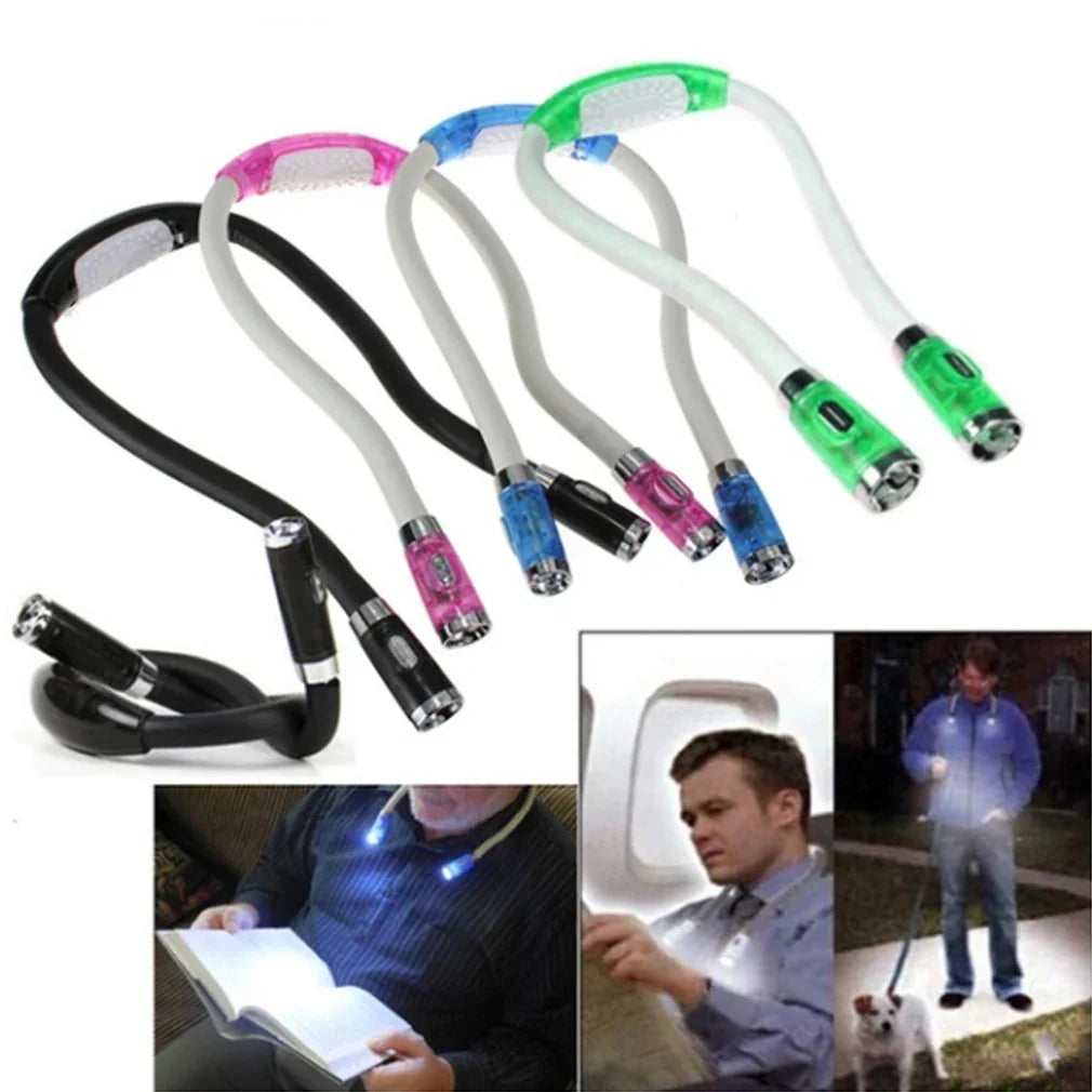 Lampe de cou portable avec LED pour tricoter, crocheter et lire – Lumière mains libres