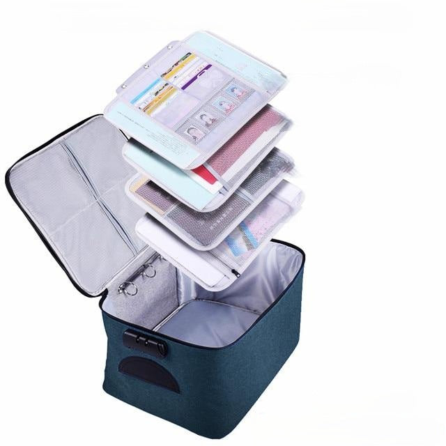 Boîte de rangement de documents étanche et verrouillable