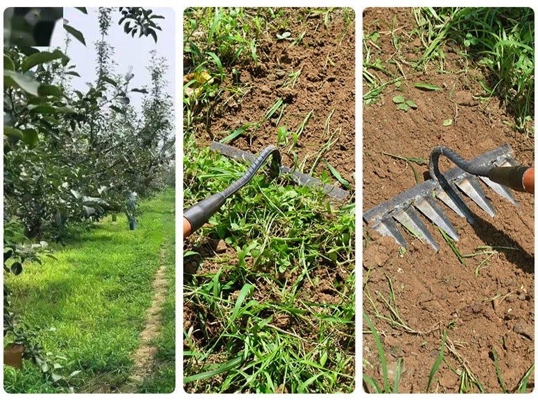 SoilMaster™ | Hoe de jardin en acier au carbone – Dents aiguisées pour désherbage et aération du sol
