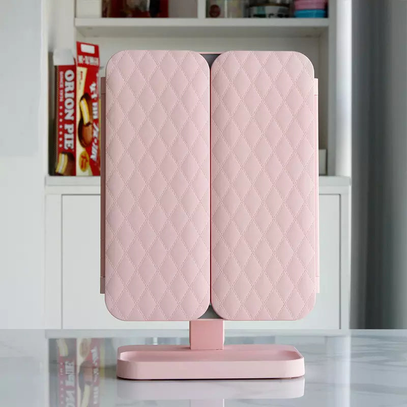 Miroir de Maquillage Lumière avec Éclairage LED – Grossissement Réglable et Espace de Rangement Élégant