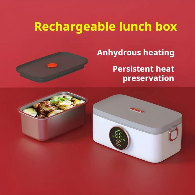 FOODWARM - Boîte à lunch électrique sans fil avec batterie de 16000mAh et 5 niveaux de chauffage