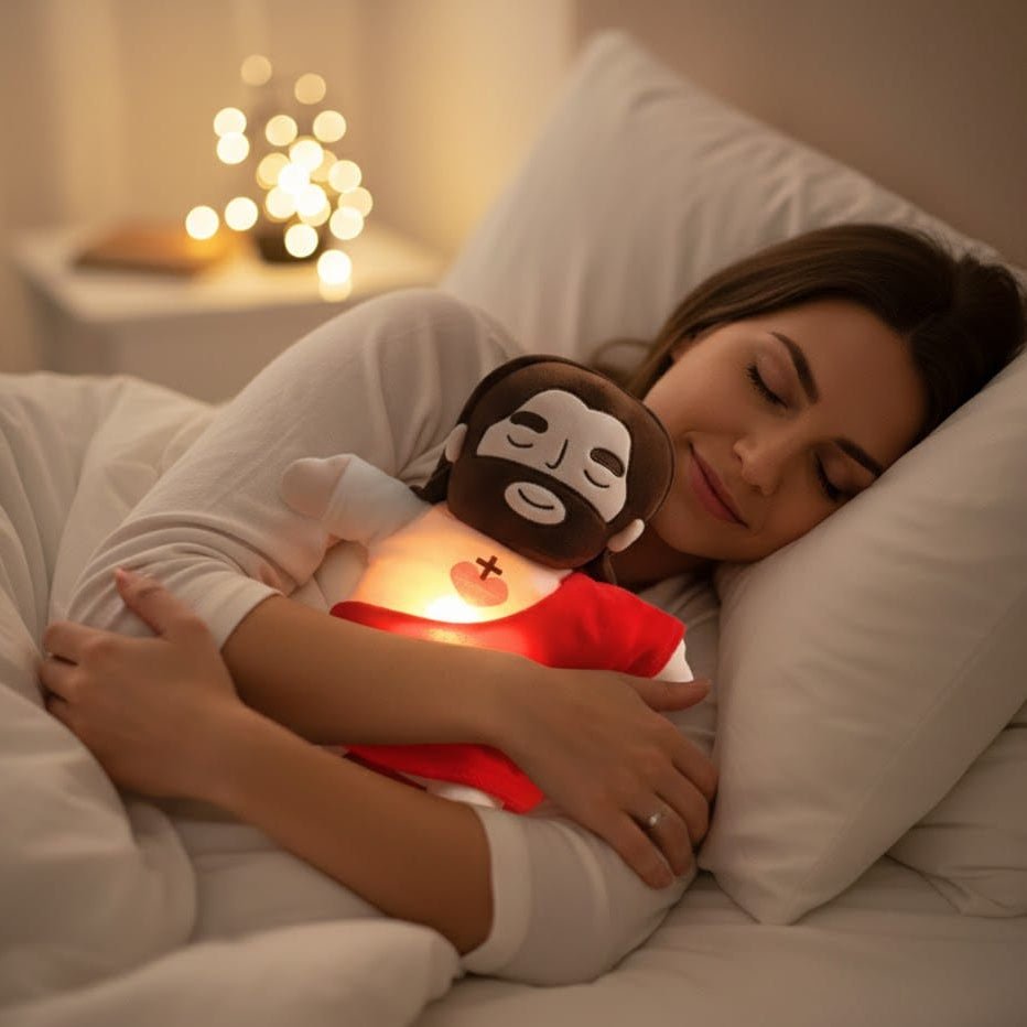 FAITHREST – Peluche apaisante de Jésus pour un sommeil paisible