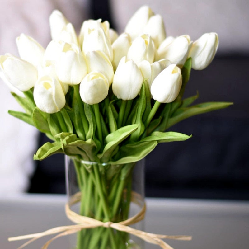 Bouquet de tulipes artificielles, décoration (10 pièces)