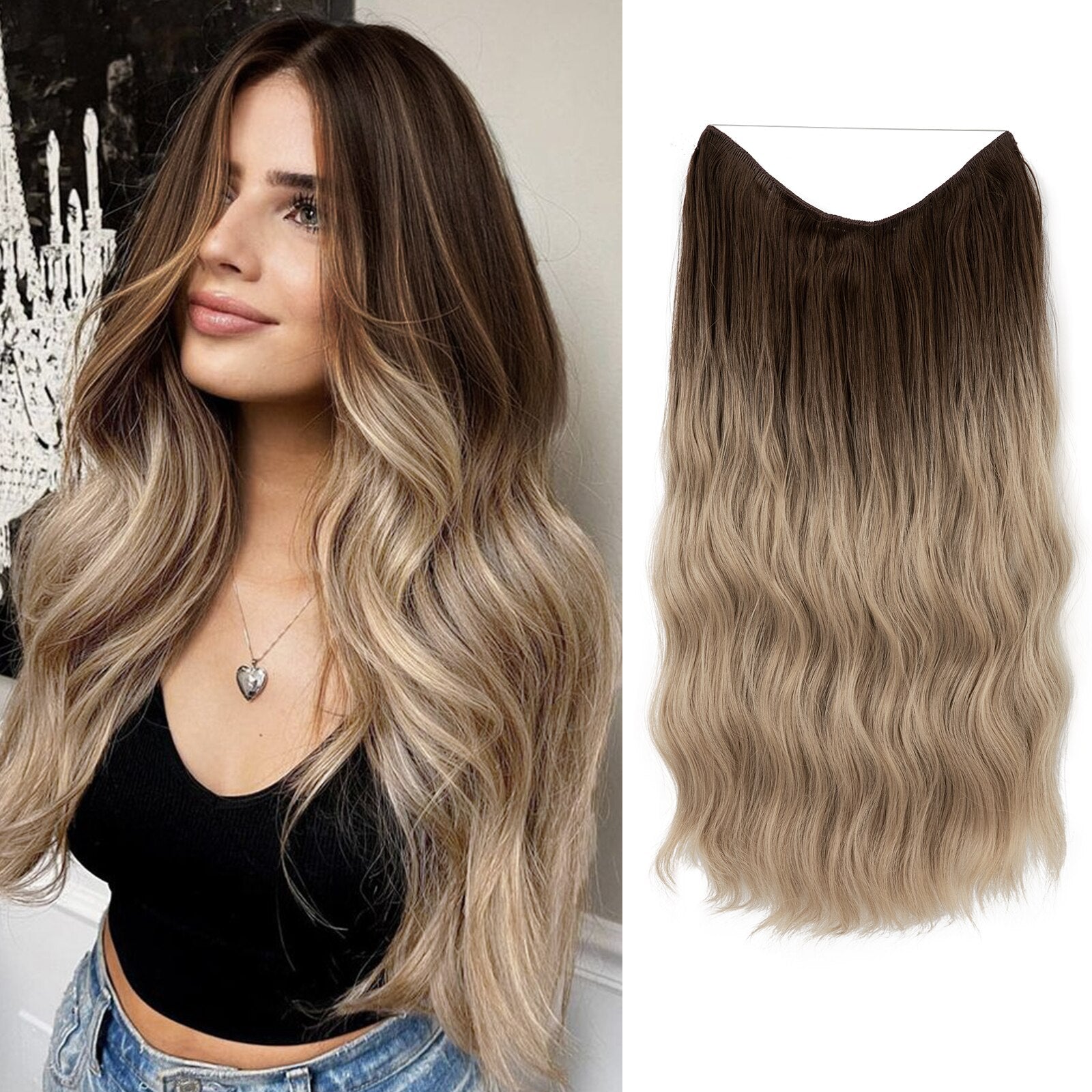Perruque Capillaire | Volume Instantané | Extensions Halo Invisibles | GlamSchleier