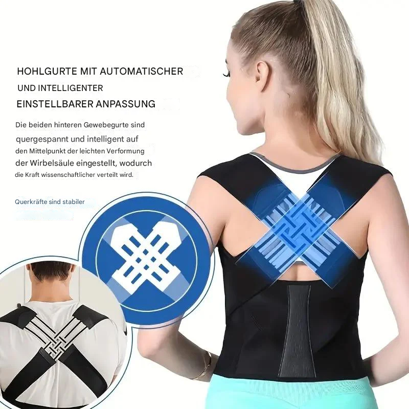 Skanto | Dispositif de correction de posture ergonomique pour soulager la douleur au cou et au dos, ajustable et stable