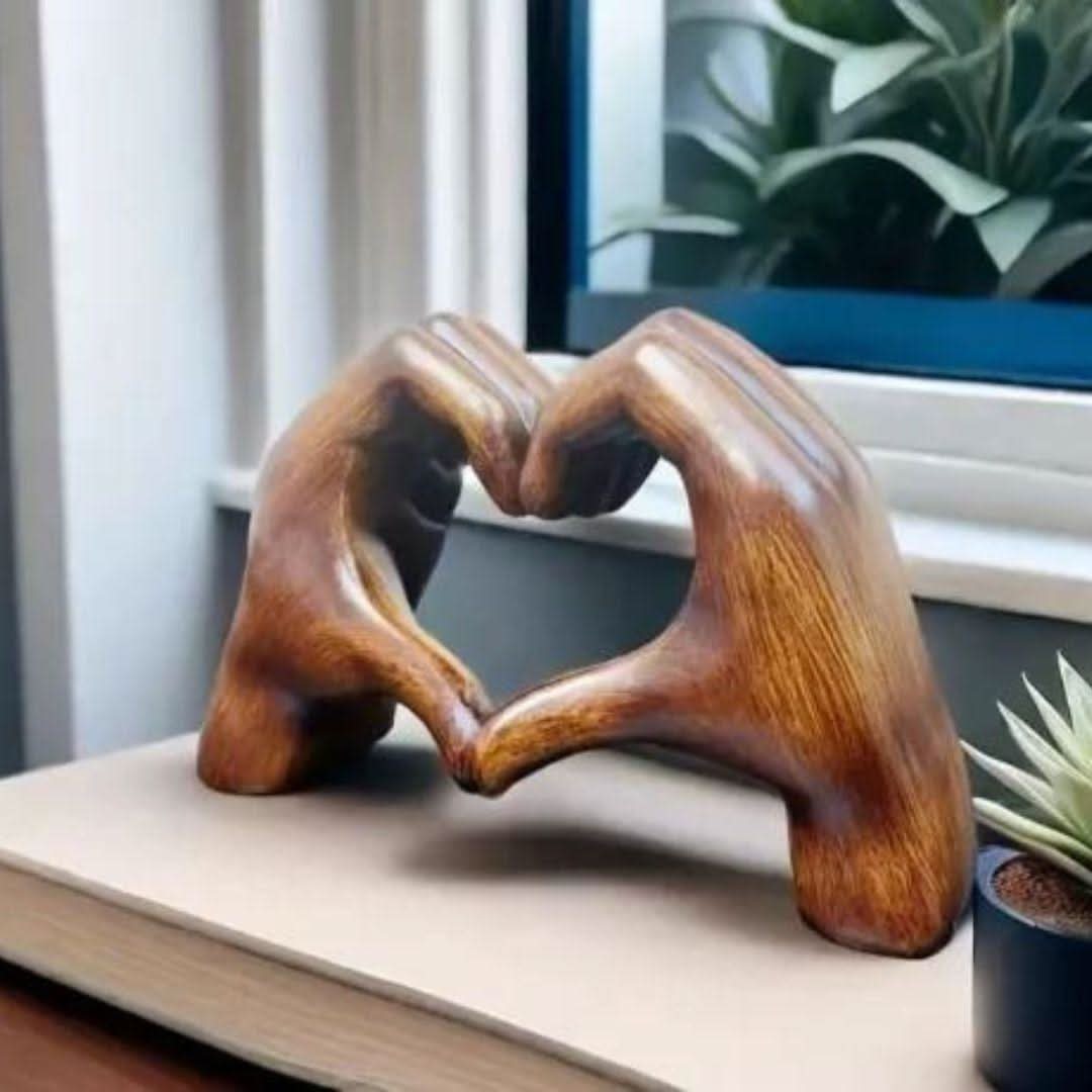 LOVESCULPT BOIS – Figurine décorative en bois faite à la main pour un foyer aimant