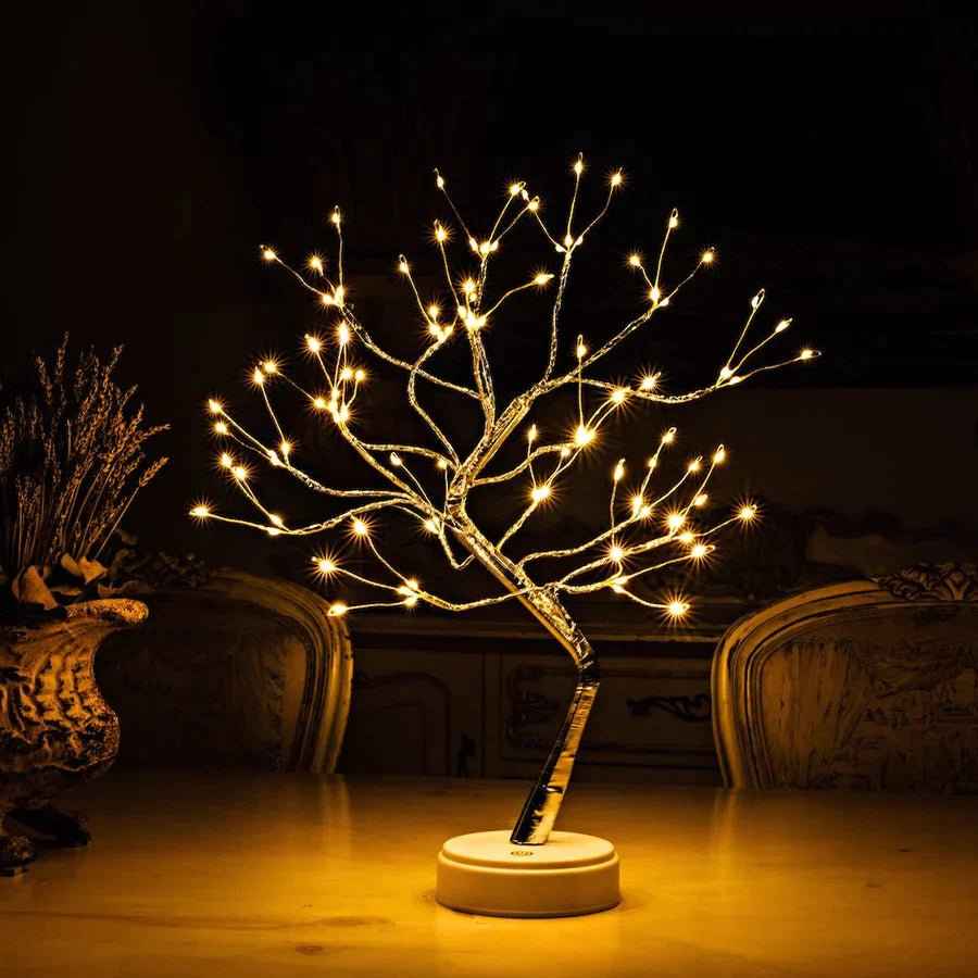 Lampe en bois LED faite à la main – lampe décorative avec 108 lumières LED