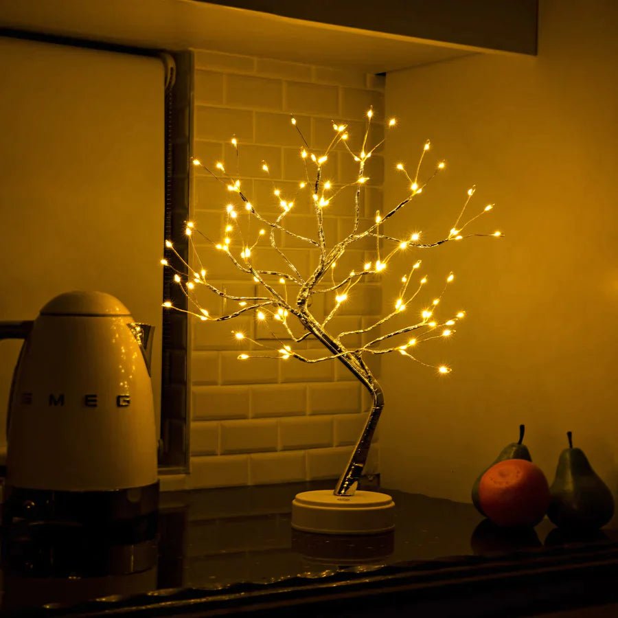 Lampe en bois LED faite à la main – lampe décorative avec 108 lumières LED