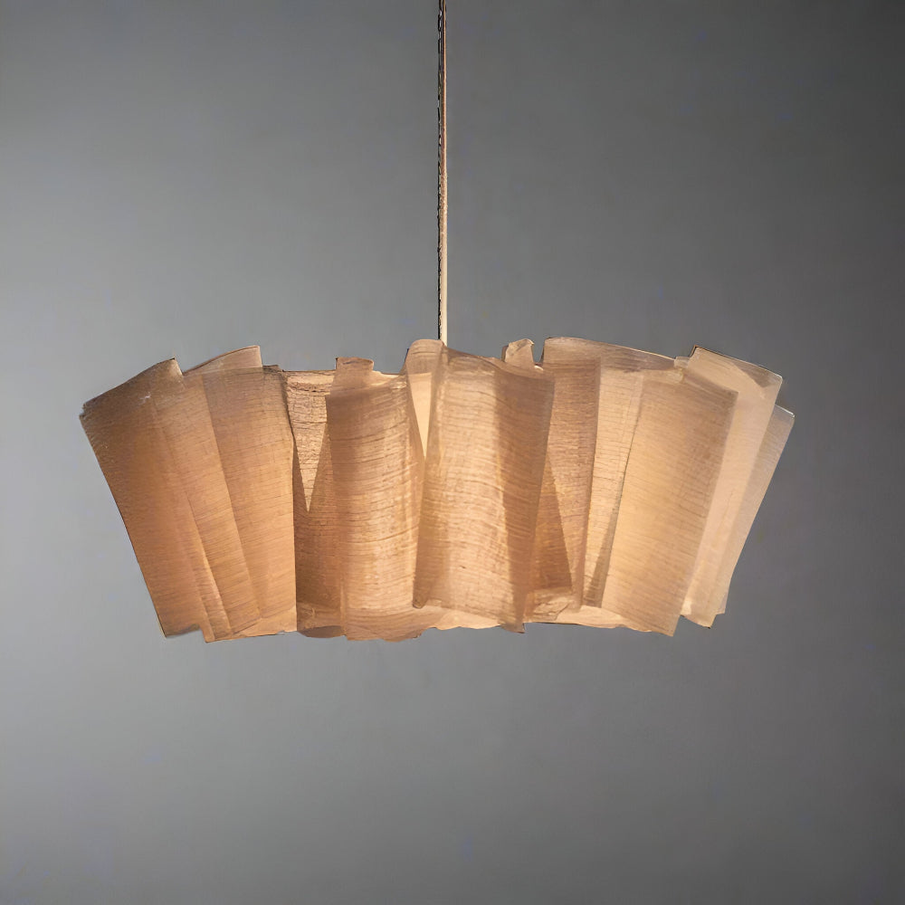 Lampe Suspendue Minimaliste Fait Main - Élégante Suspension avec Abat-Jour en Tissu