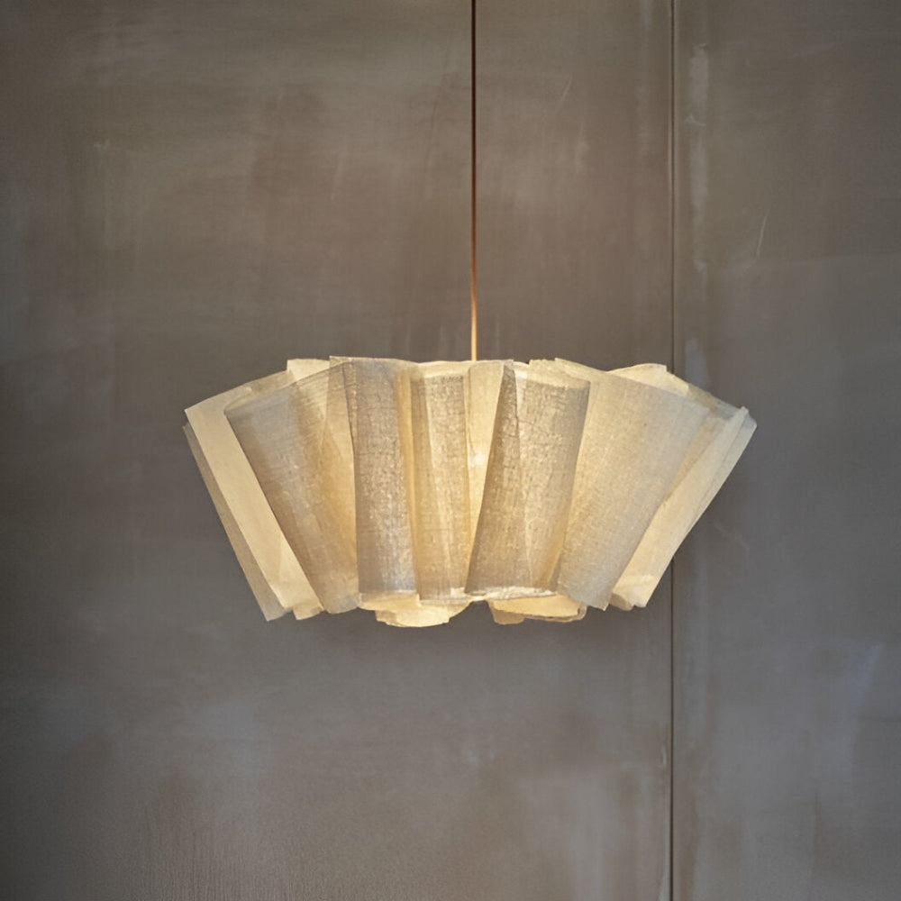 Lampe Suspendue Minimaliste Fait Main - Élégante Suspension avec Abat-Jour en Tissu