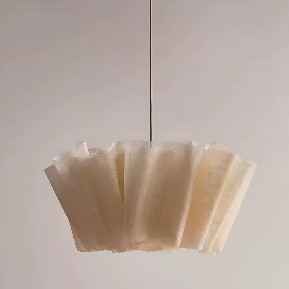 Lampe Suspendue Minimaliste Fait Main - Élégante Suspension avec Abat-Jour en Tissu