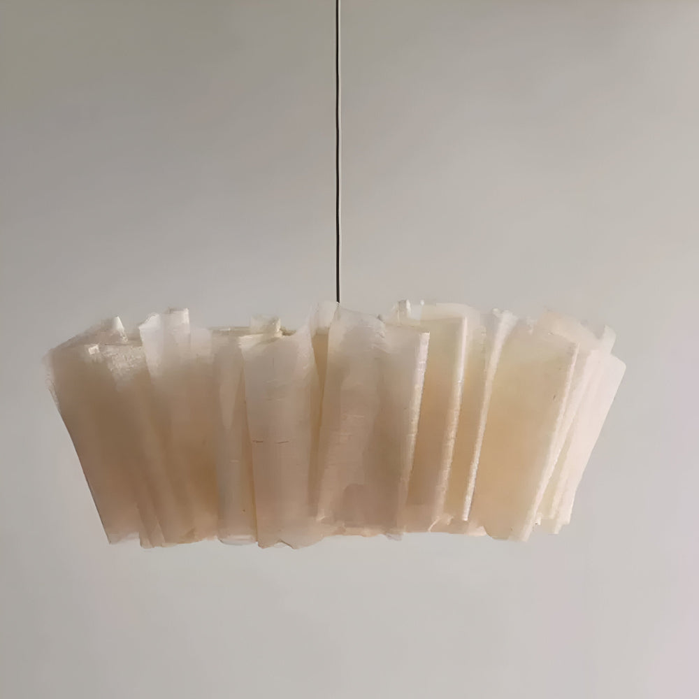 Lampe Suspendue Minimaliste Fait Main - Élégante Suspension avec Abat-Jour en Tissu