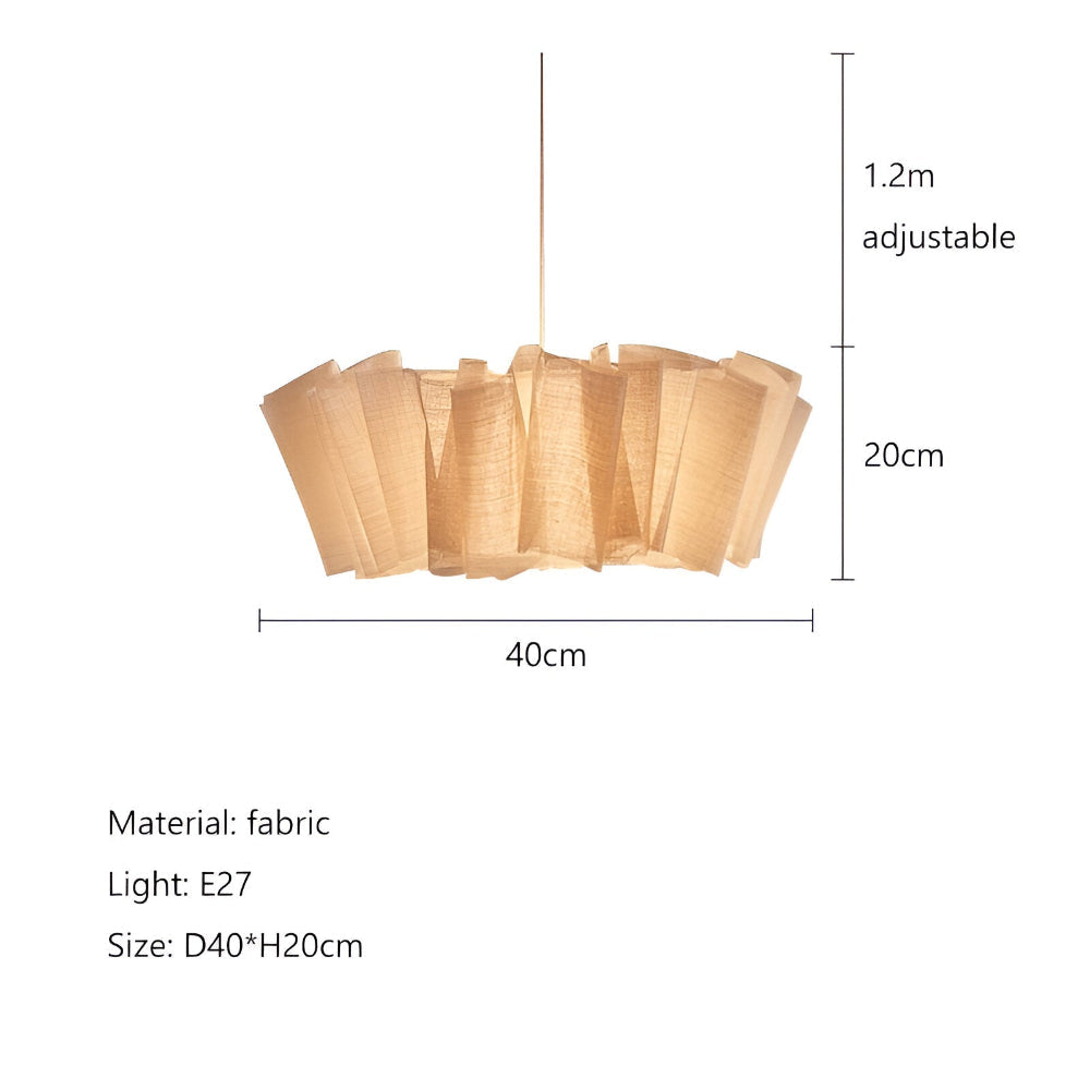 Lampe Suspendue Minimaliste Fait Main - Élégante Suspension avec Abat-Jour en Tissu