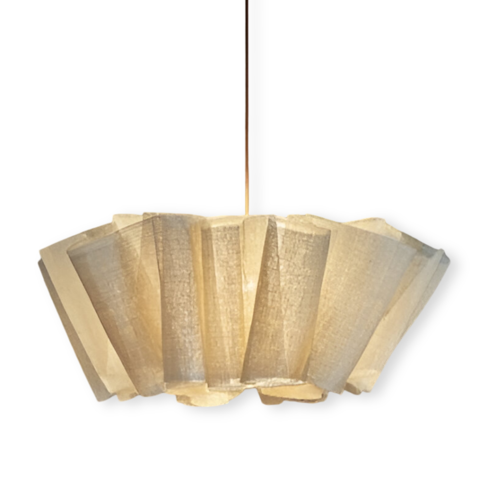Lampe Suspendue Minimaliste Fait Main - Élégante Suspension avec Abat-Jour en Tissu