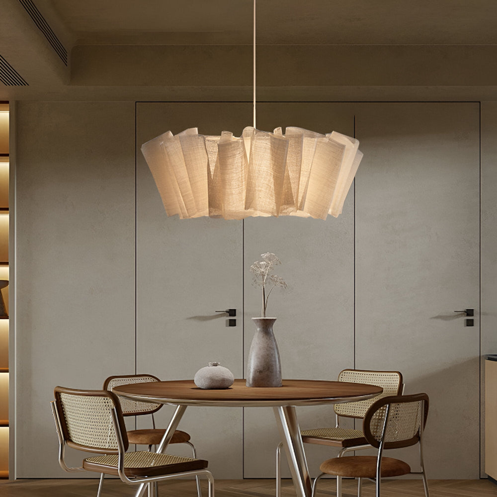 Lampe Suspendue Minimaliste Fait Main - Élégante Suspension avec Abat-Jour en Tissu