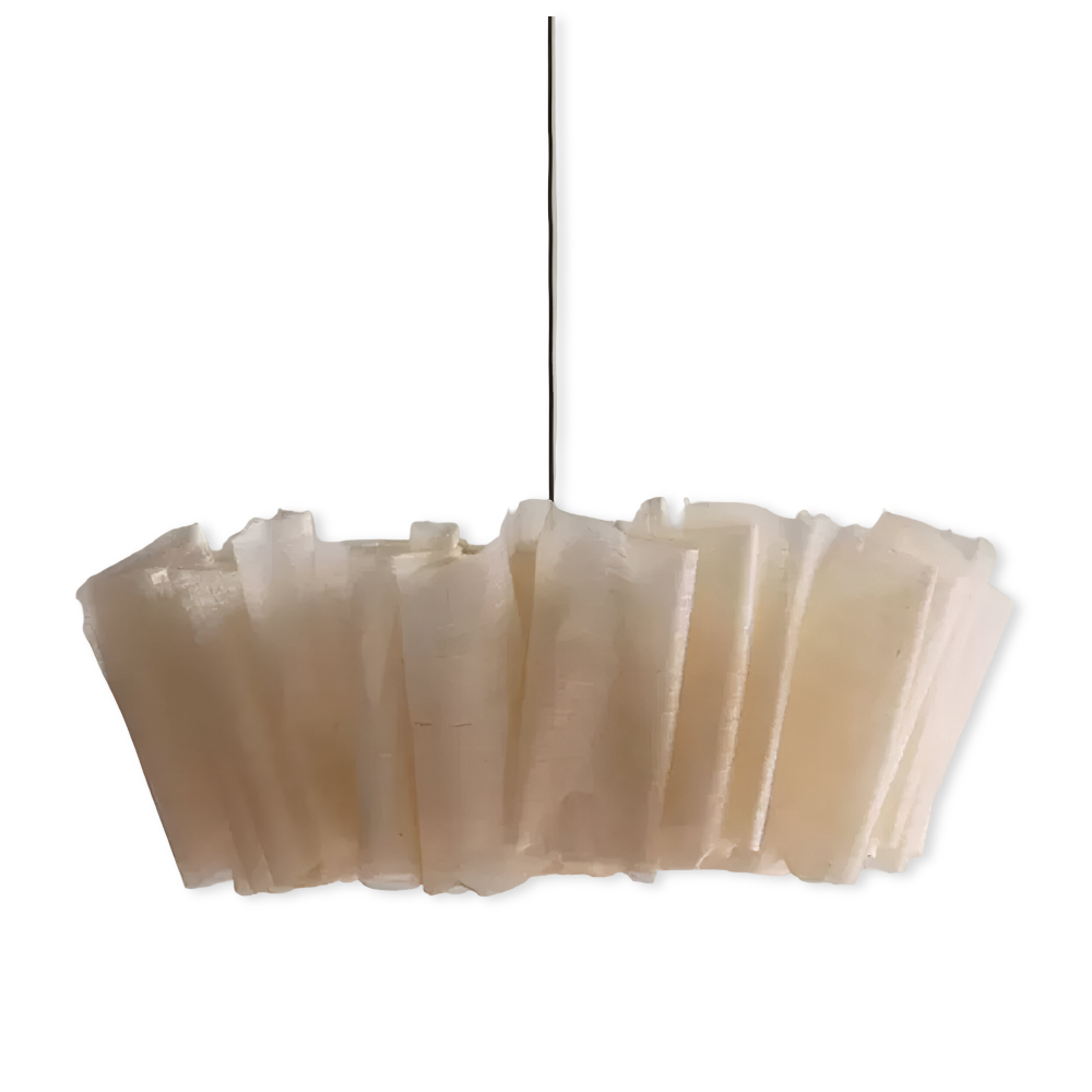 Lampe Suspendue Minimaliste Fait Main - Élégante Suspension avec Abat-Jour en Tissu