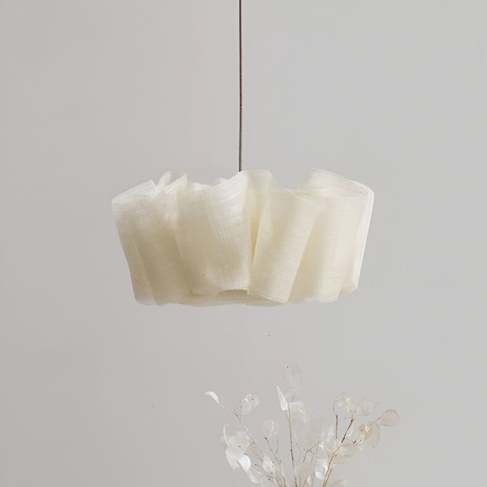 Lampe Suspendue Minimaliste Fait Main - Élégante Suspension avec Abat-Jour en Tissu