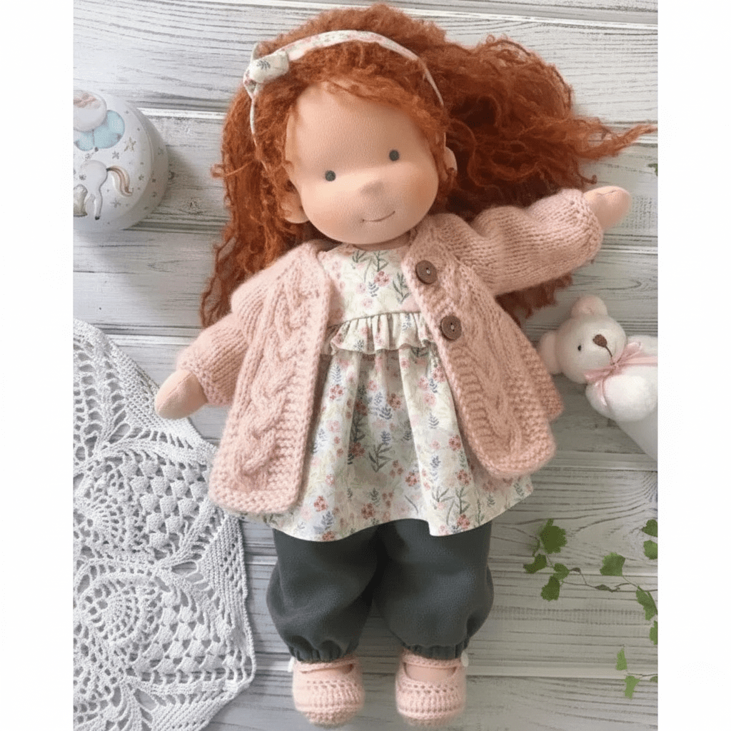 WALDOLLY - Poupée en coton Waldorf faite à la main, conçue pour un jeu doux, naturel et imaginatif avec un charme minimaliste intemporel