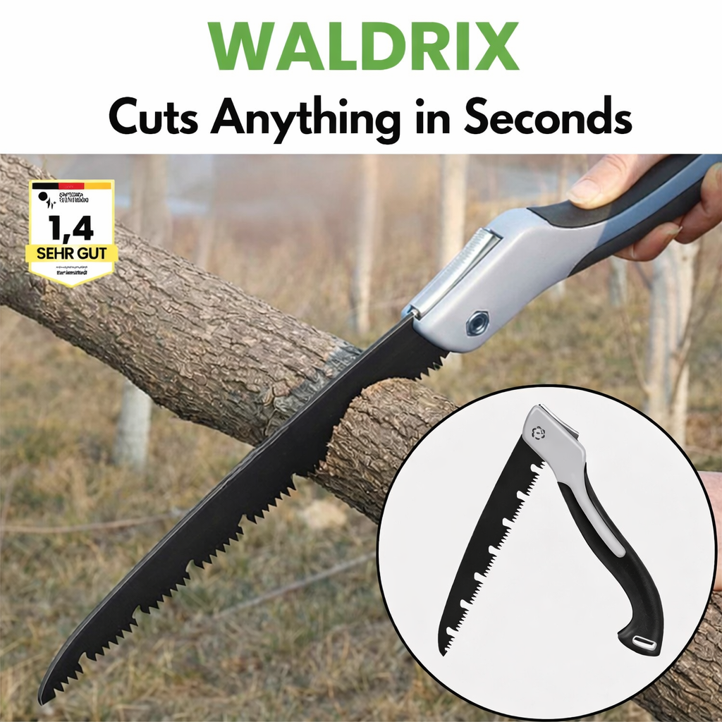 Scie à main | Pliable pour l'extérieur | Découpes précises de bois | Waldrix