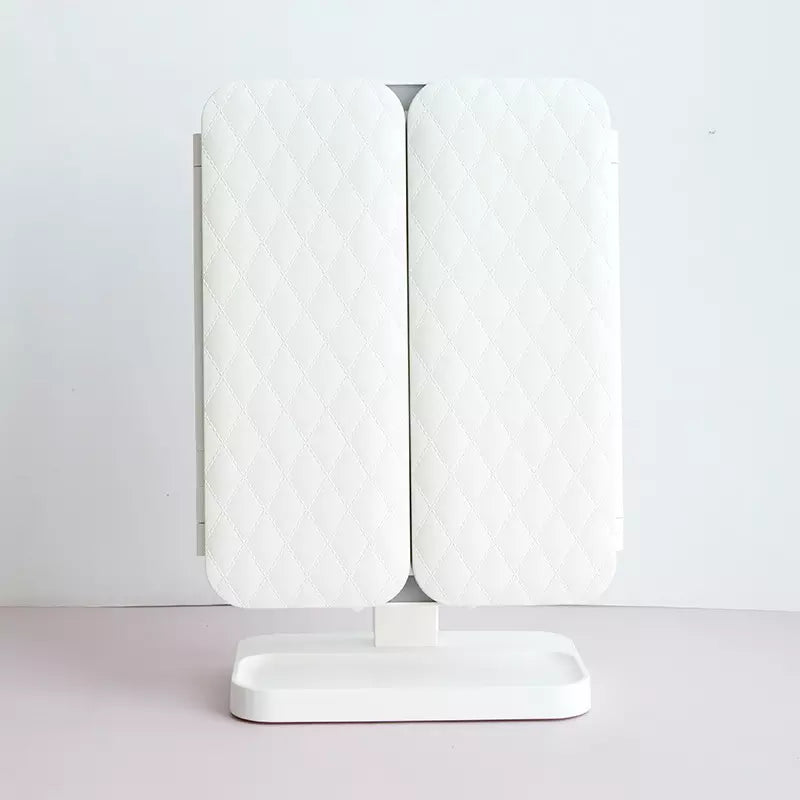 Miroir de Maquillage Lumière avec Éclairage LED – Grossissement Réglable et Espace de Rangement Élégant