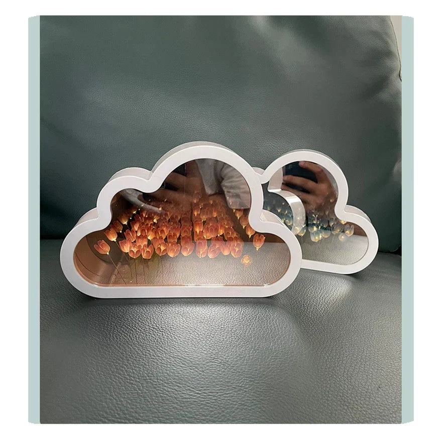 Lampe de table esthétique avec miroir et tulipes