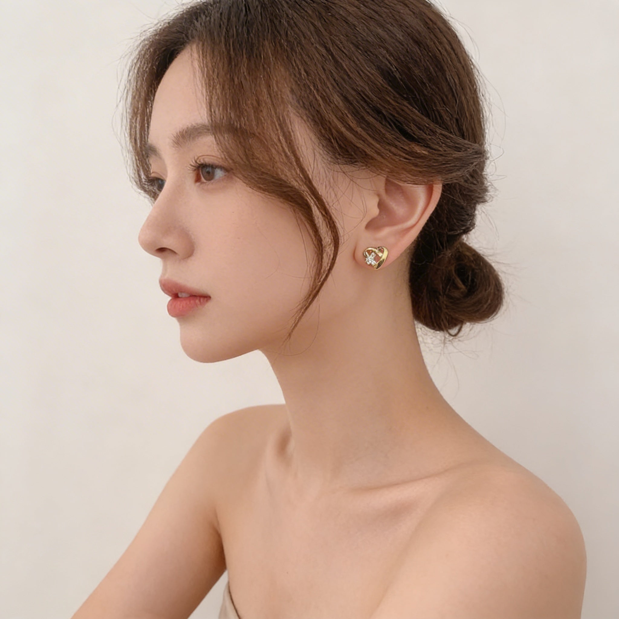 Ashley - Boucles d'oreilles en forme de cœur romantiques