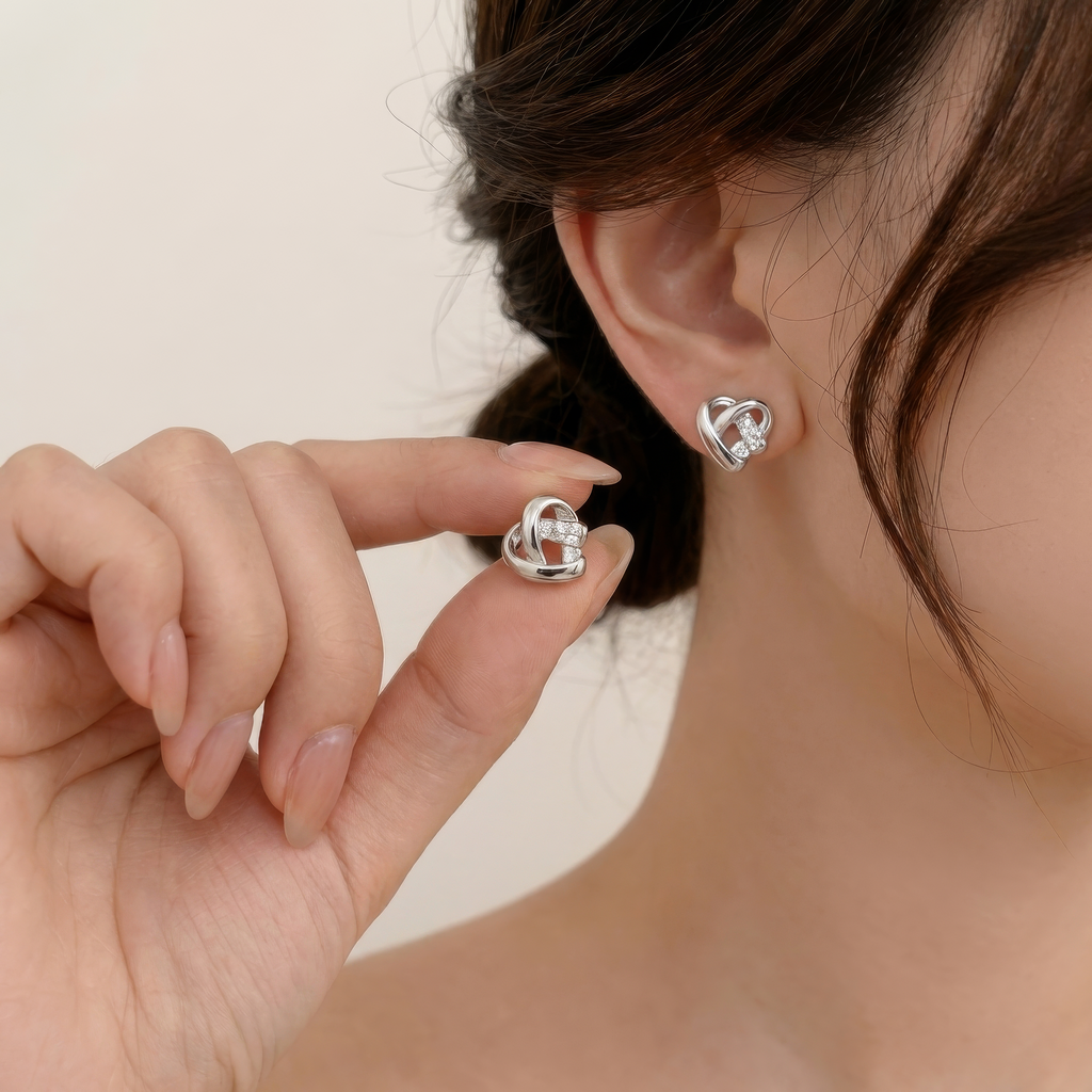 Ashley - Boucles d'oreilles en forme de cœur romantiques