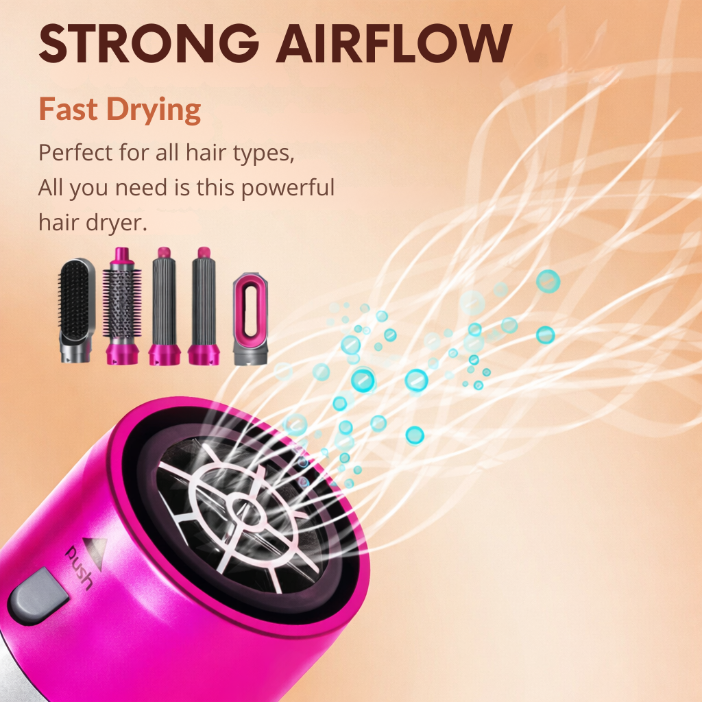 Brosse à air chaud | Multi-styling avec accessoires | Technologie anti-frizz ionique | AirStyle Pro