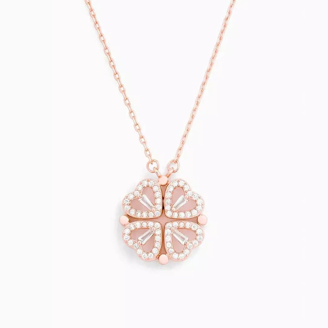 Collier en forme de cœur | Pendentif modulable | Motif de chance étincelant en tant qu'attrait | Luckéra