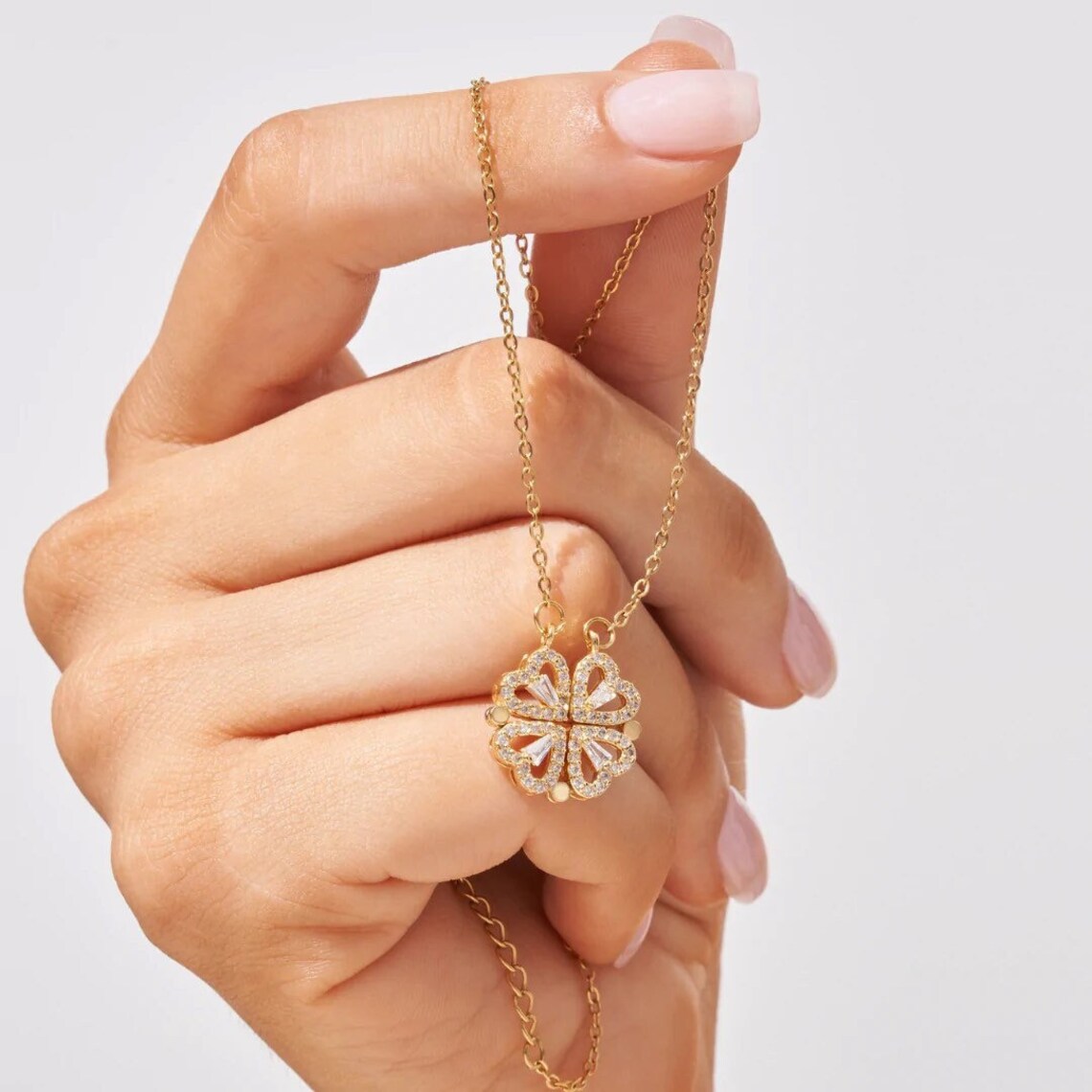 Collier en forme de cœur | Pendentif modulable | Motif de chance étincelant en tant qu'attrait | Luckéra