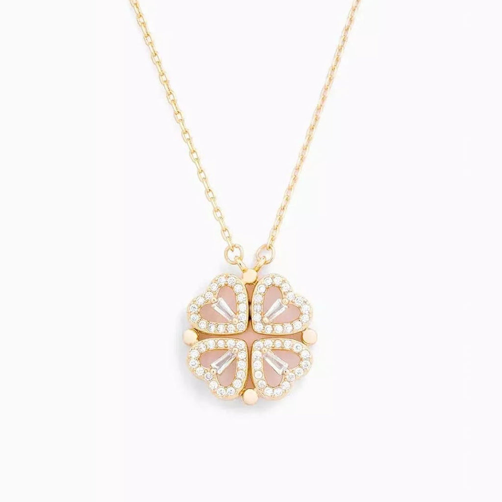 Collier en forme de cœur | Pendentif modulable | Motif de chance étincelant en tant qu'attrait | Luckéra