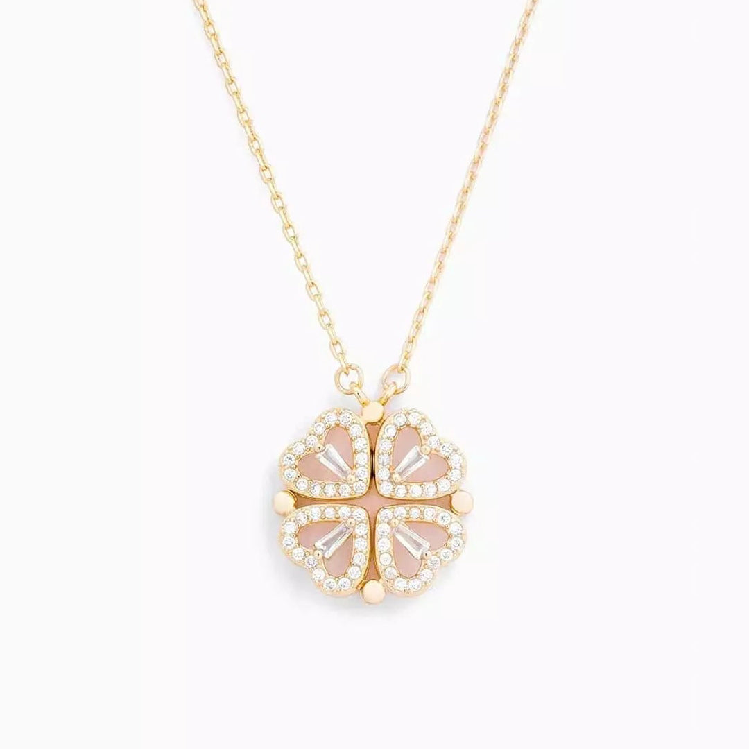 Collier en forme de cœur | Pendentif modulable | Motif de chance étincelant en tant qu'attrait | Luckéra