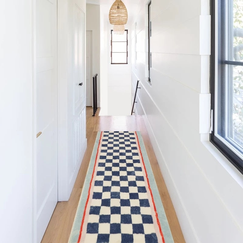Tapis coureur à carreaux rétro