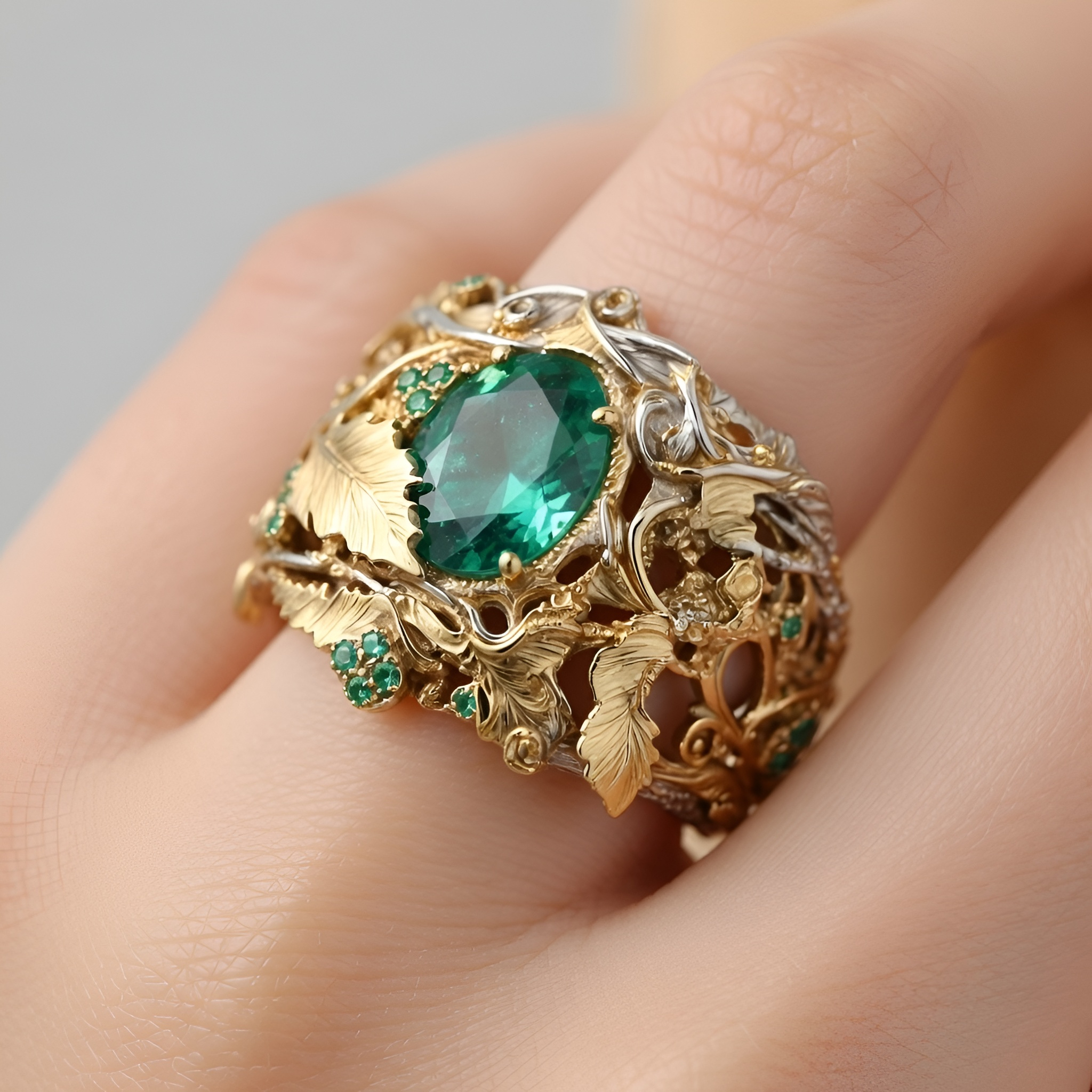 Eleanor - Bague imposante Feuille creuse