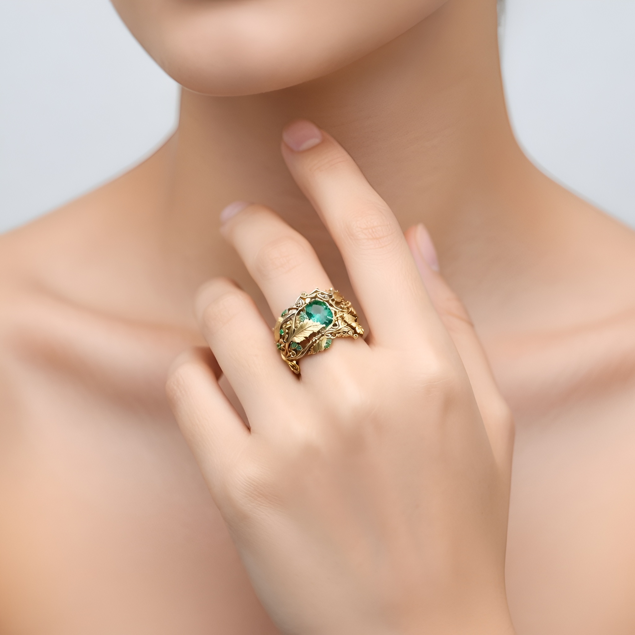 Eleanor - Bague imposante Feuille creuse