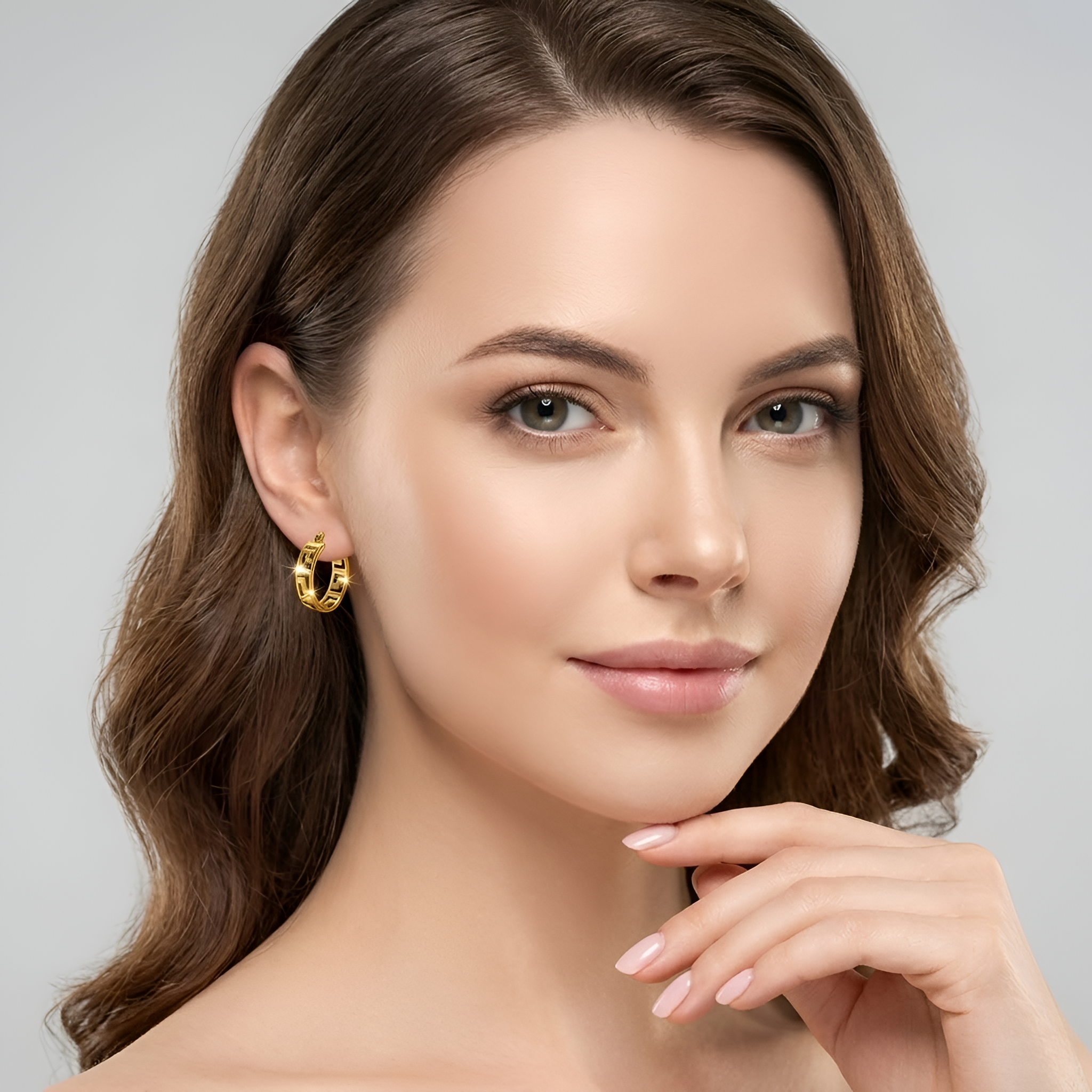 Riley - Boucles d'oreilles créoles creuses intemporelles pour femmes