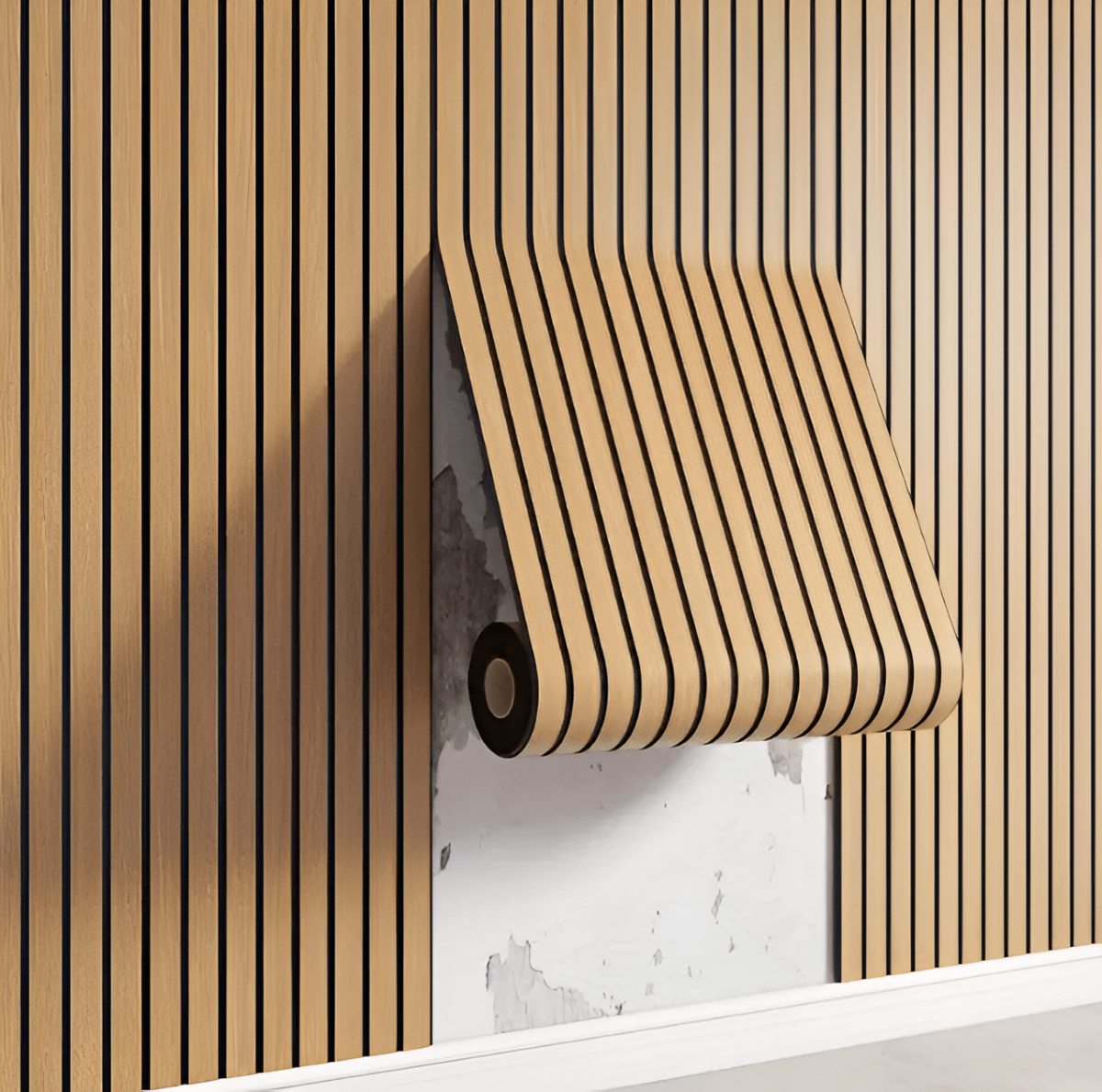 Panneaux en bois | Panneau acoustique 3D auto-adhésif | Revêtement mural moderne | WallVogue