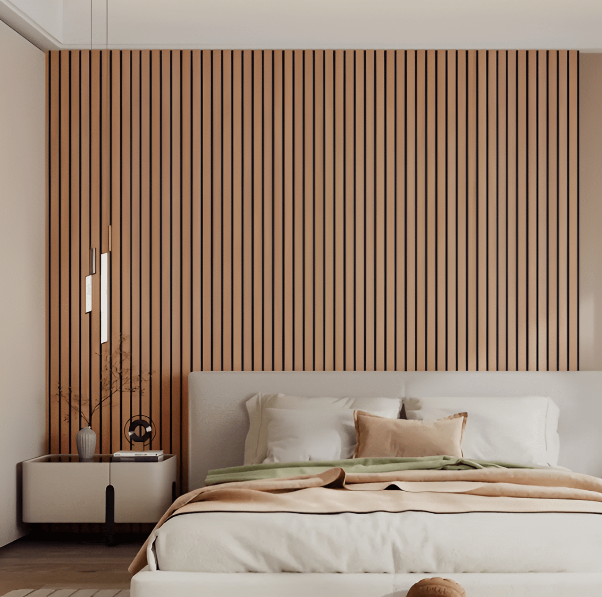 Panneaux en bois | Panneau acoustique 3D auto-adhésif | Revêtement mural moderne | WallVogue