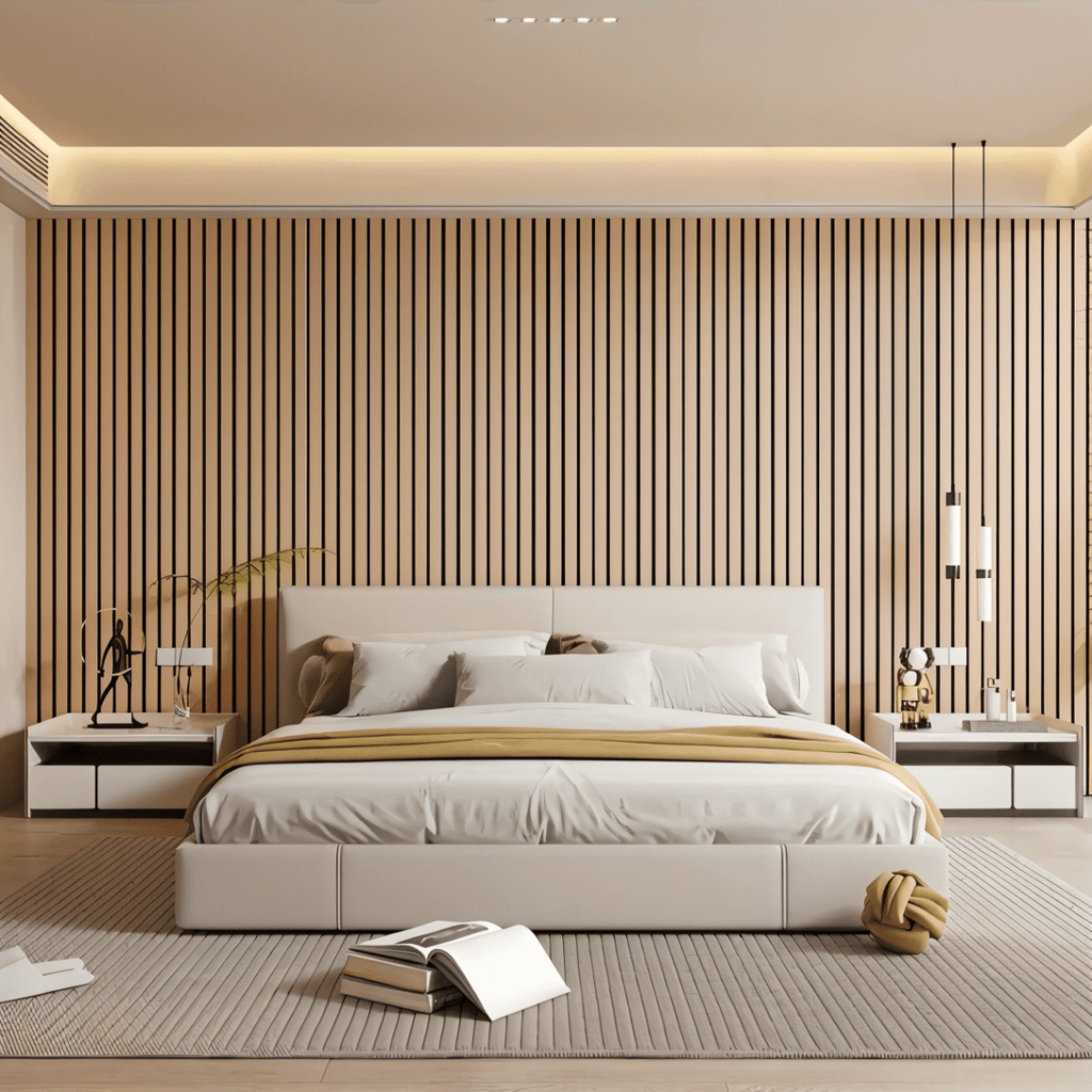 Panneaux en bois | Panneau acoustique 3D auto-adhésif | Revêtement mural moderne | WallVogue
