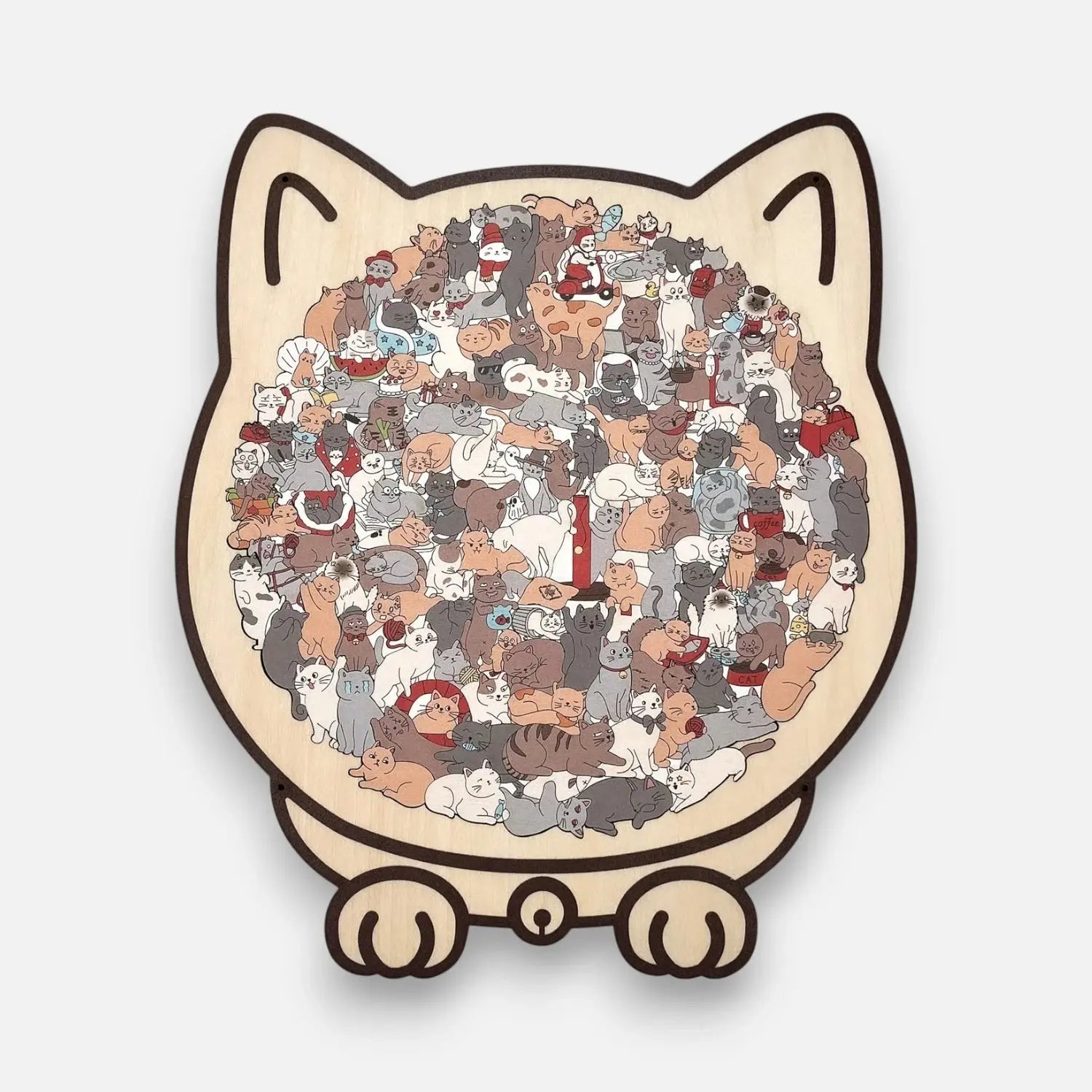 Purrzle™ | Puzzle en bois chat 135 pièces — Art, calme et style réunis dans un ensemble