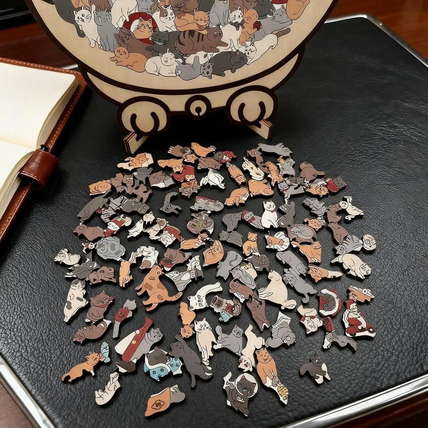 Purrzle™ | Puzzle en bois chat 135 pièces — Art, calme et style réunis dans un ensemble